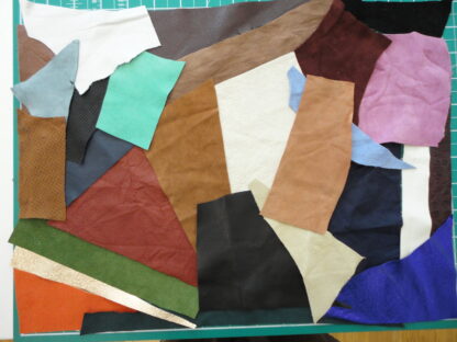 Lucky dip 150g of small colourful scraps mixed suede/leather ZX007 - Image 2