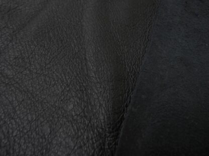 Jet black thick grained leather 22inch x 23.5 inch 1.4mm BK780