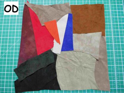 One square foot soft thin suede mixed colours  all less than 0.7mm thick ZX010 - Image 3