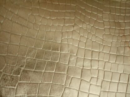 Yellow Gold Foiled Mock Croc embossed leather 1.2mm 2.5inch x 9inch SK037