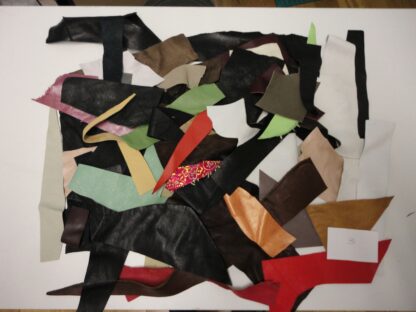 Lucky dip 150g of small colourful scraps mixed suede/leather ZX007 - Image 3