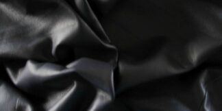 Jet Black Thin Soft leather 3 inch x 13 inch 0.4mm BK862
