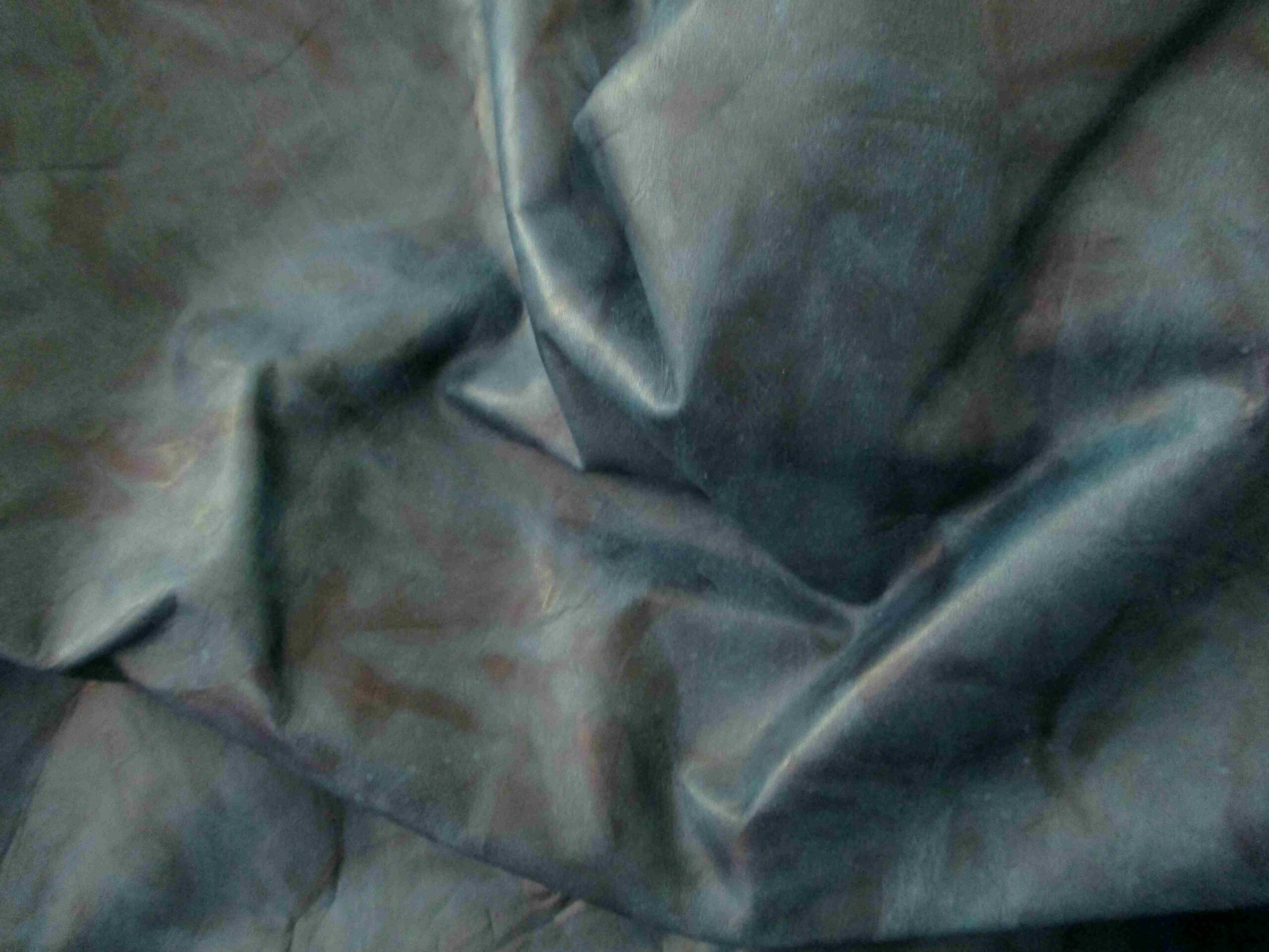 Teal Green / black Tie dye thin Leather 0.4mm 2 inch x 24.5 inch BL144 - Image 4